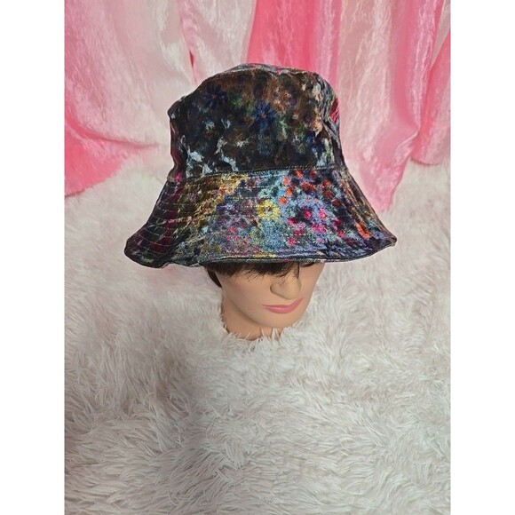 Natural Life Floral Velvet Sherpa Lined Boho Festival Bucket Hat One Size - Picture 2 of 10